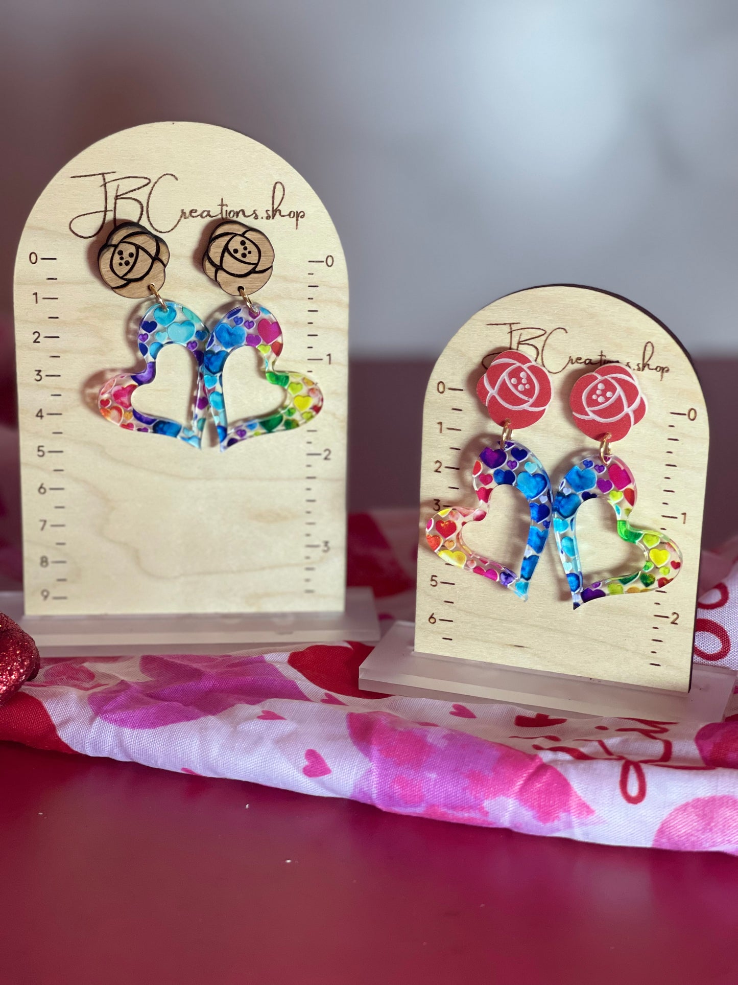 Rose Heart Earrings