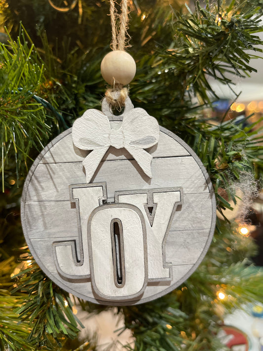 Peace Joy or Noel Ornament