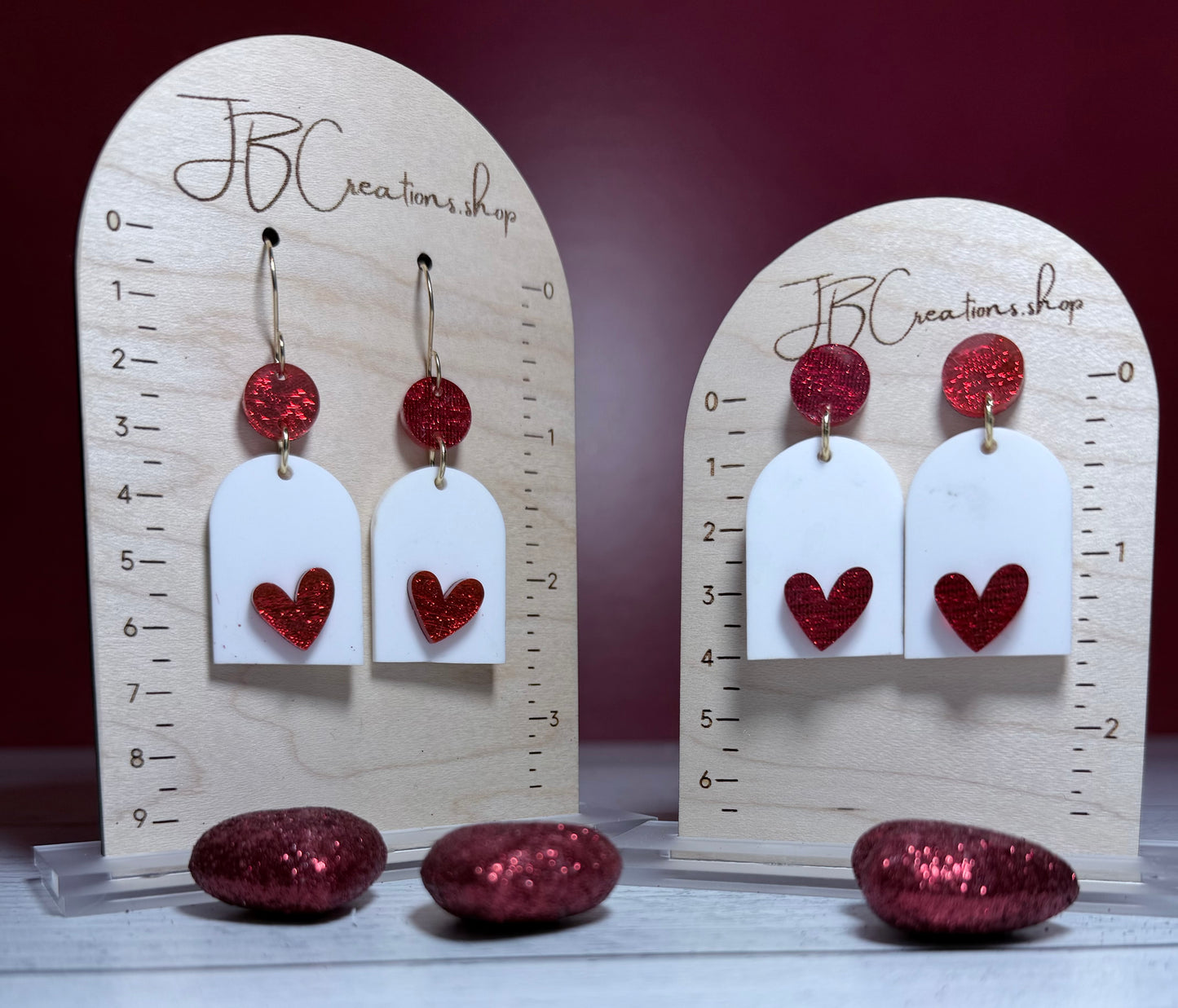 Red Heart Arch Earrings