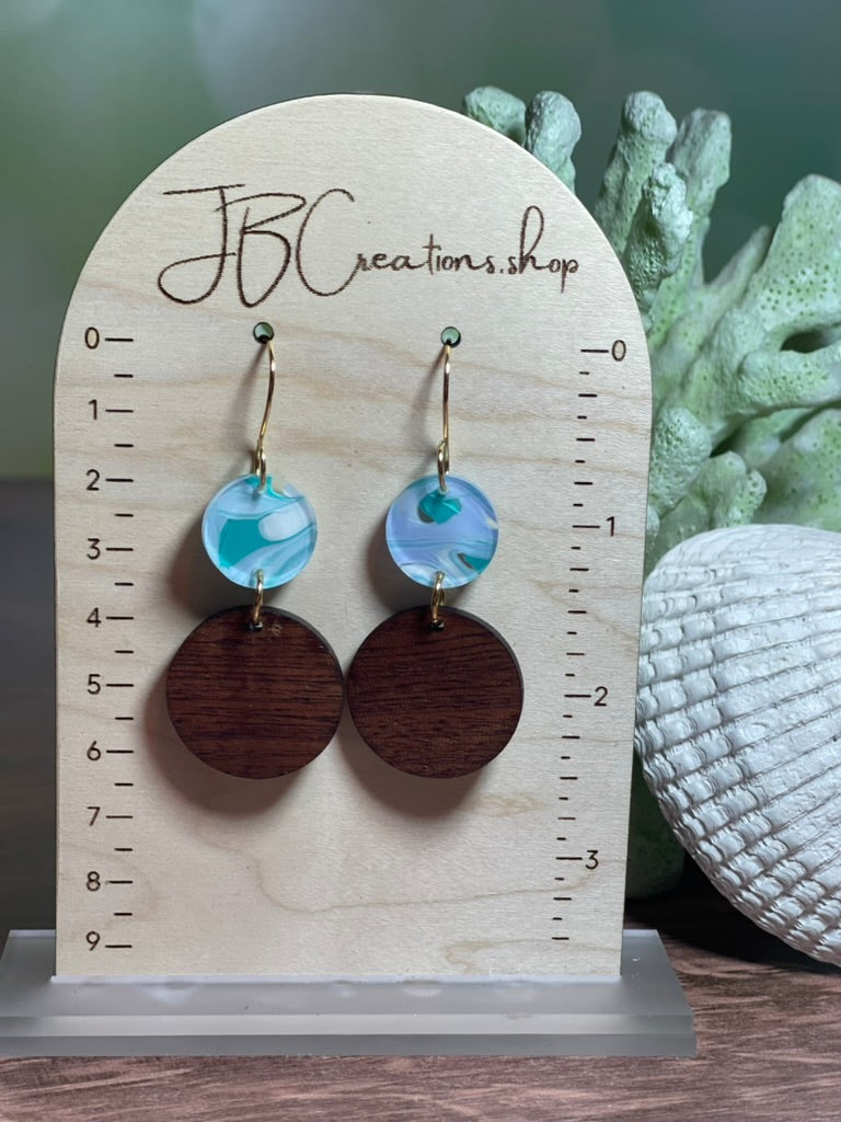 Seafoam and Geometric Earrings
