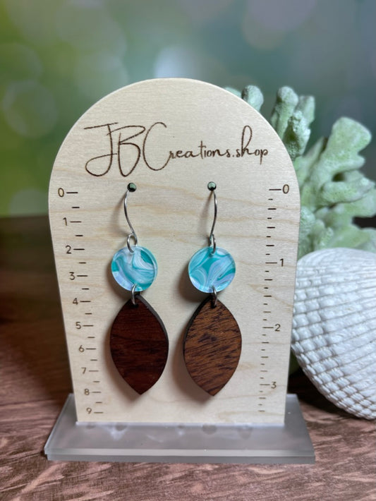 Seafoam and Geometric Earrings