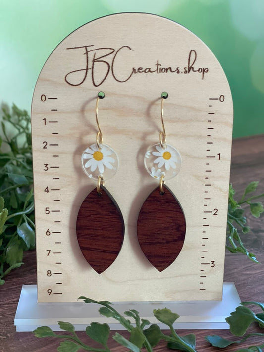 Geometric Daisy Earrings