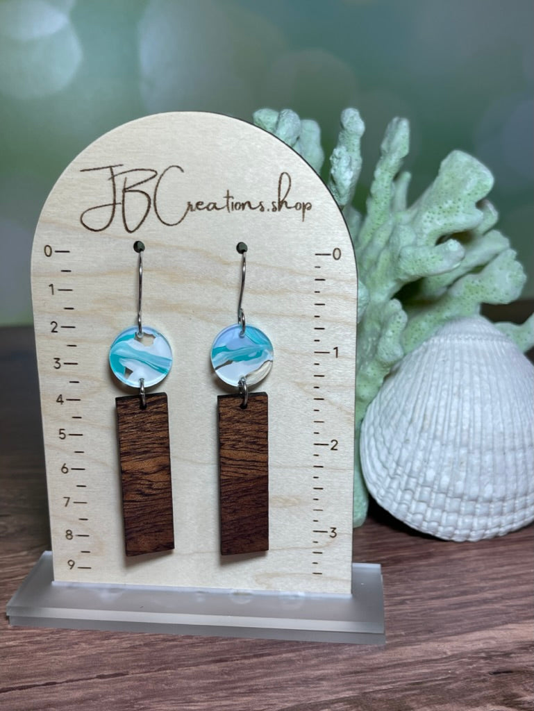 Seafoam and Geometric Earrings