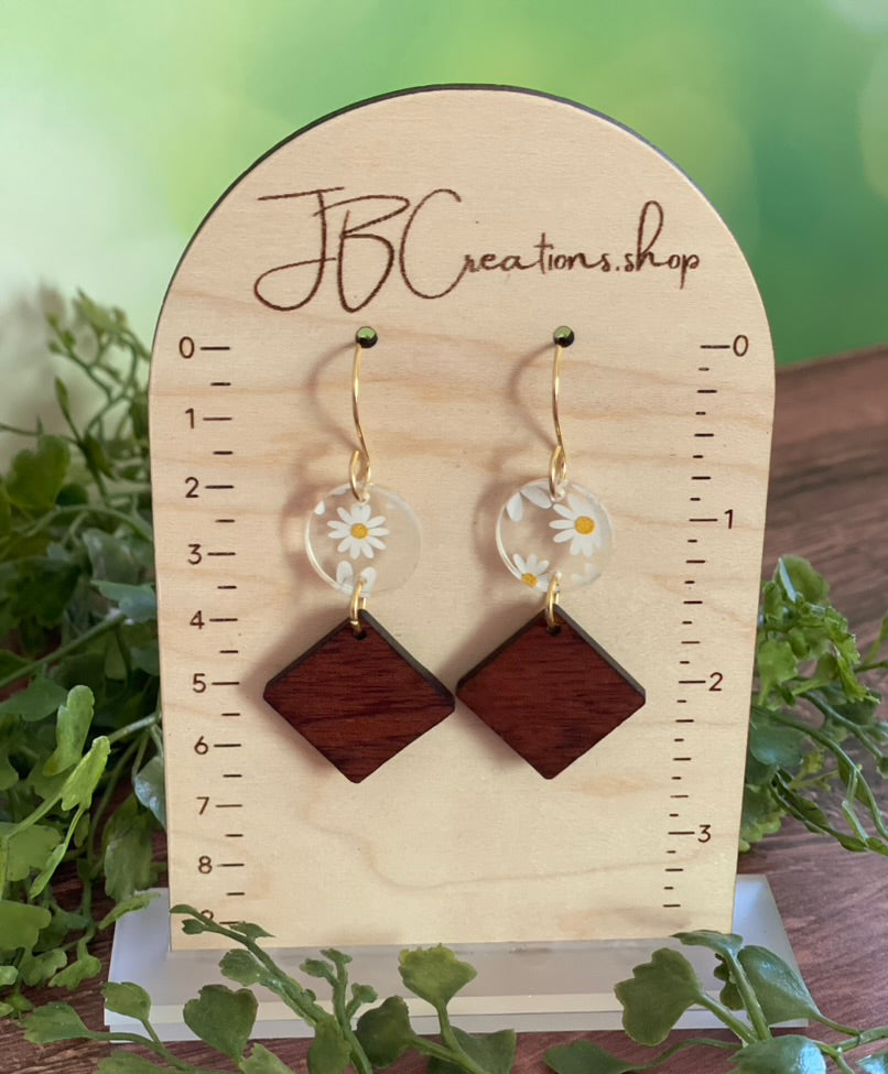 Geometric Daisy Earrings