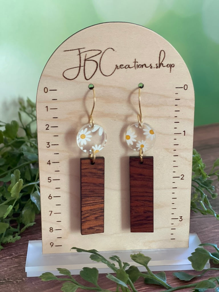 Geometric Daisy Earrings