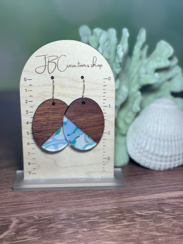 Split Oval Seafoam Earrings
