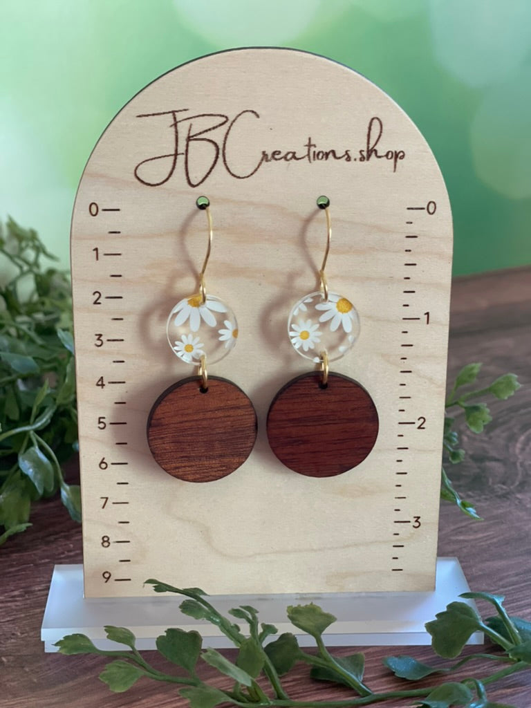 Geometric Daisy Earrings