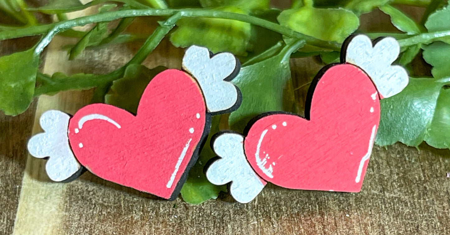 Winged Heart Studs