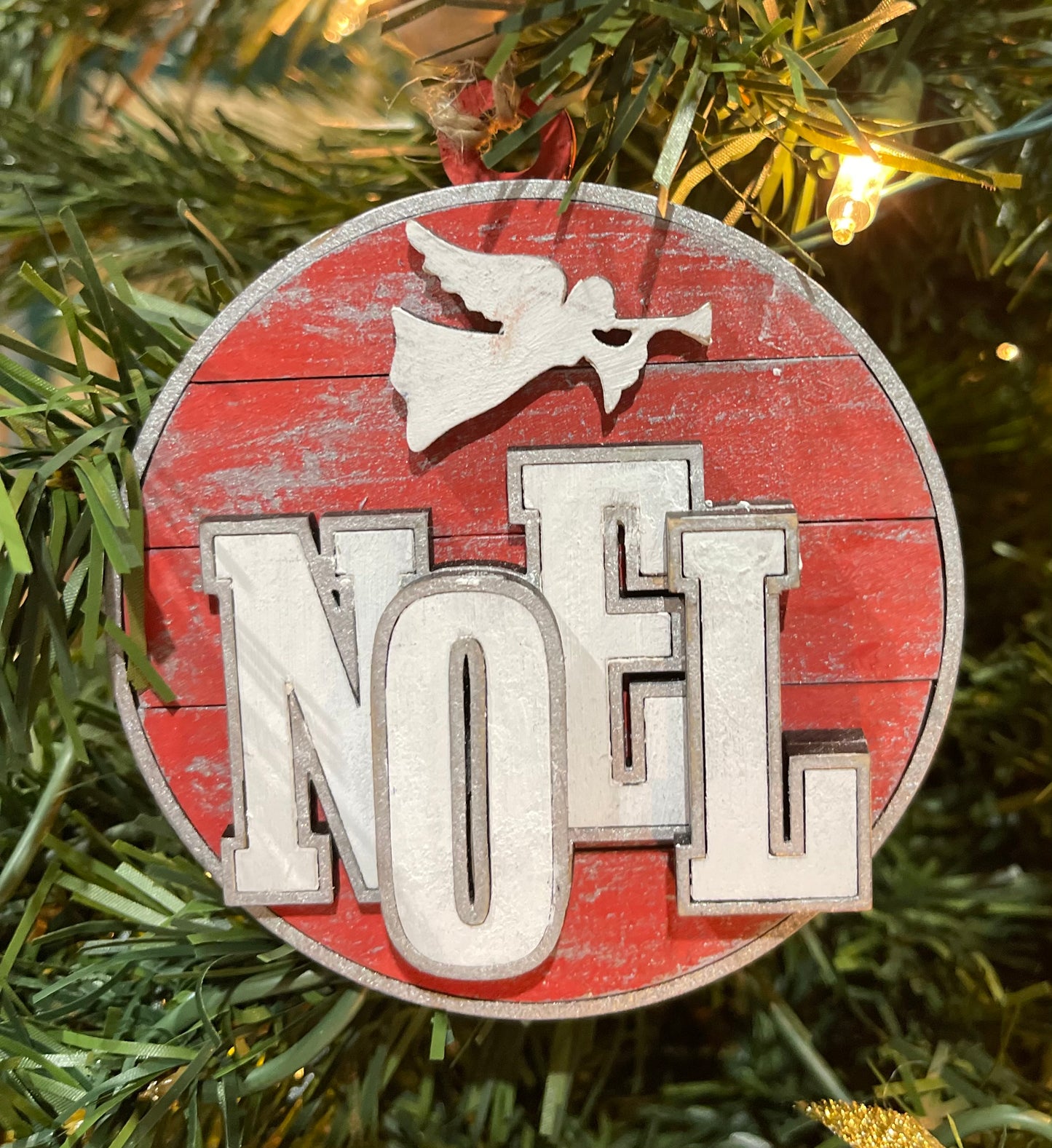 Peace Joy or Noel Ornament