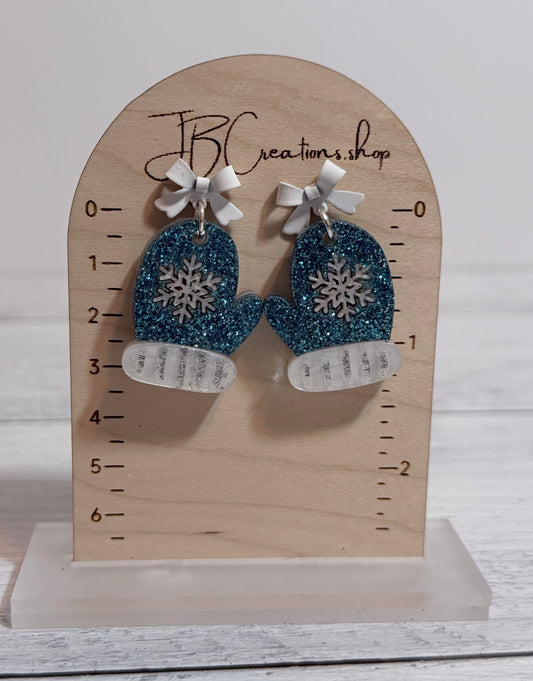 Glitter Mitten Earrings