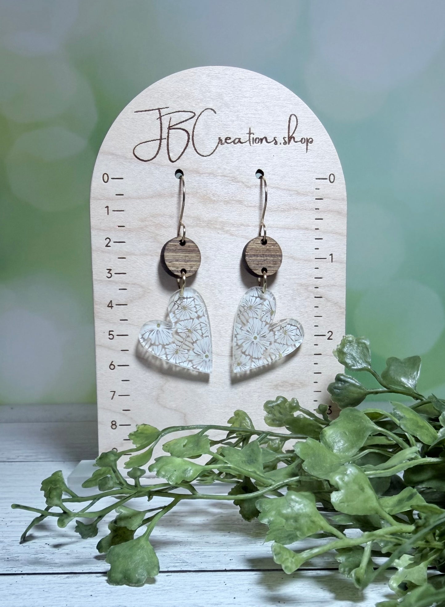 Wooden Heart Earrings